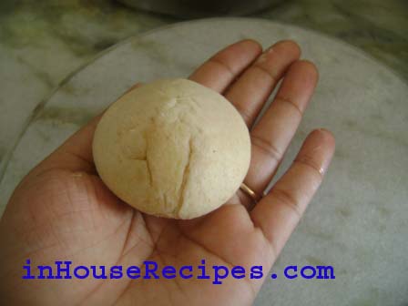 Mooli Parantha- take small amount of dough and roll it to a ball